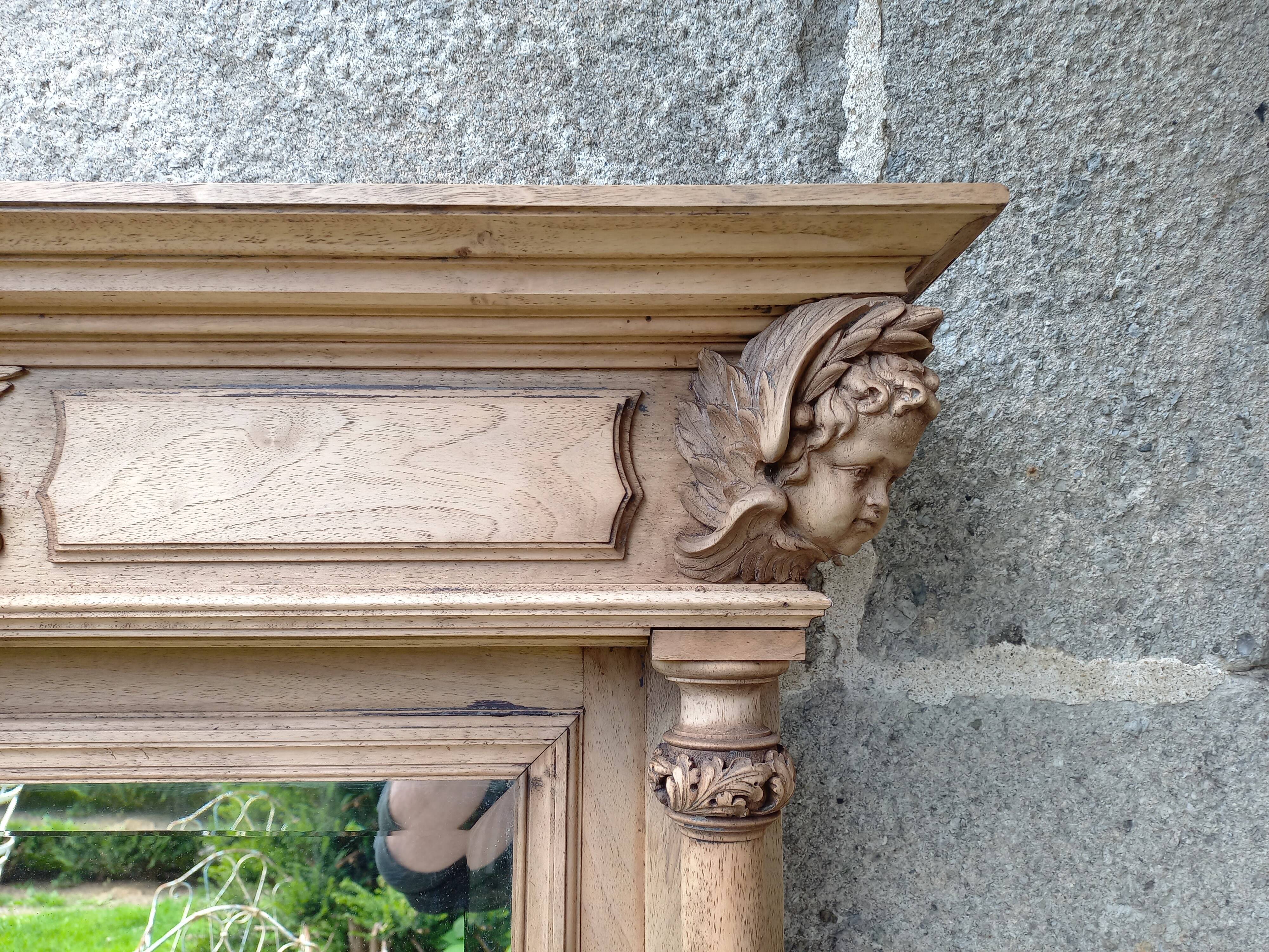 Carved wooden mirror, 168x112 cm