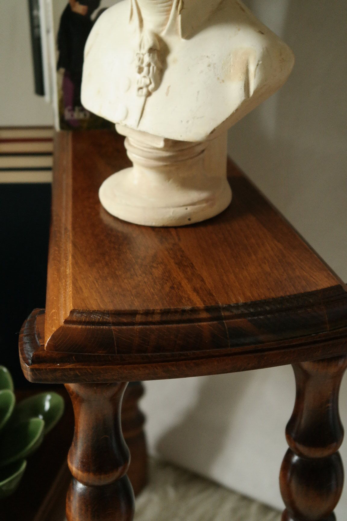 Vintage Beech Library Staircase Shelf
