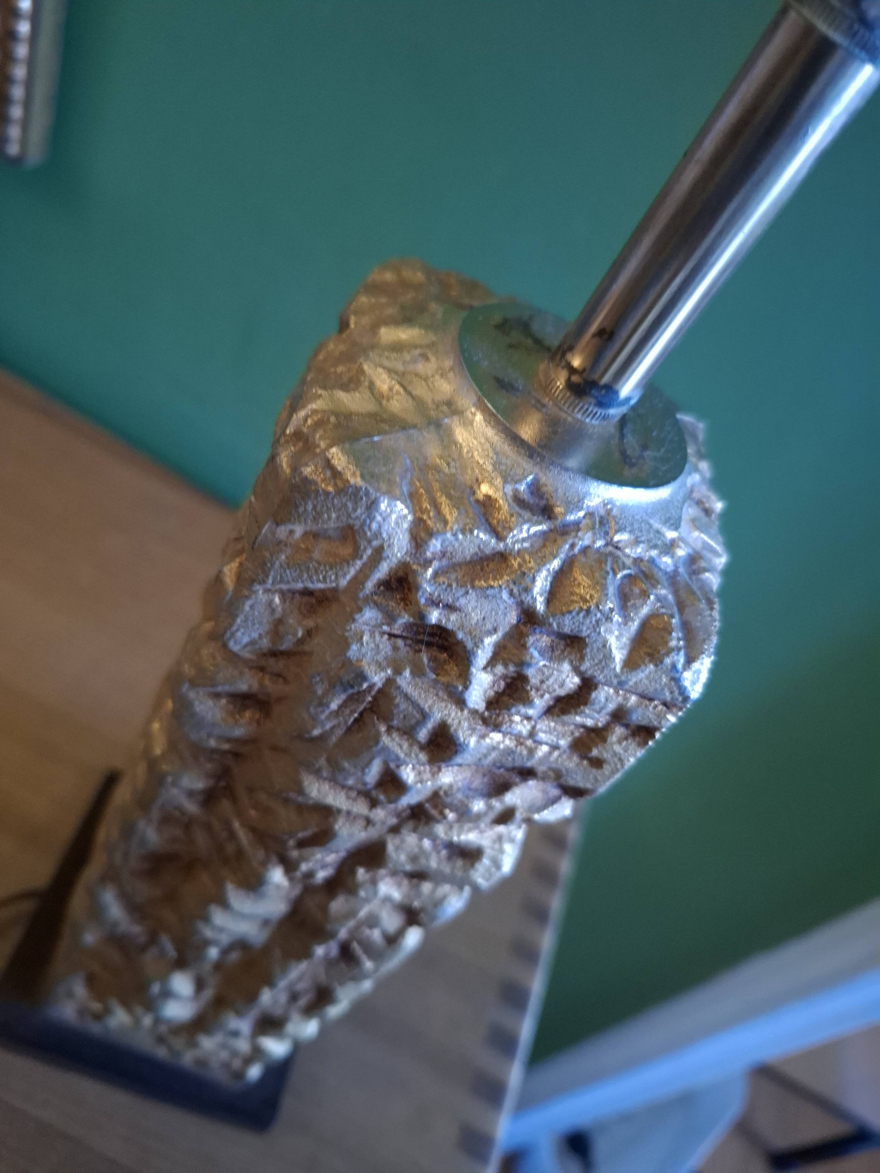 Vintage 80's lamp in gold metal