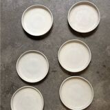 6 Enameled stoneware plates - dessert plates