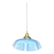 Suspension abat-jour vintage en opaline bleue