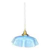 Vintage blue opaline pendant light