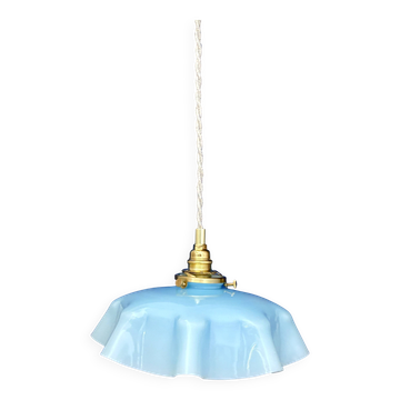 Vintage blue opaline pendant light
