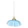 Suspension abat-jour vintage en opaline bleue