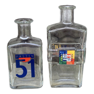 set of 2 old advertising decanters Pastis 51