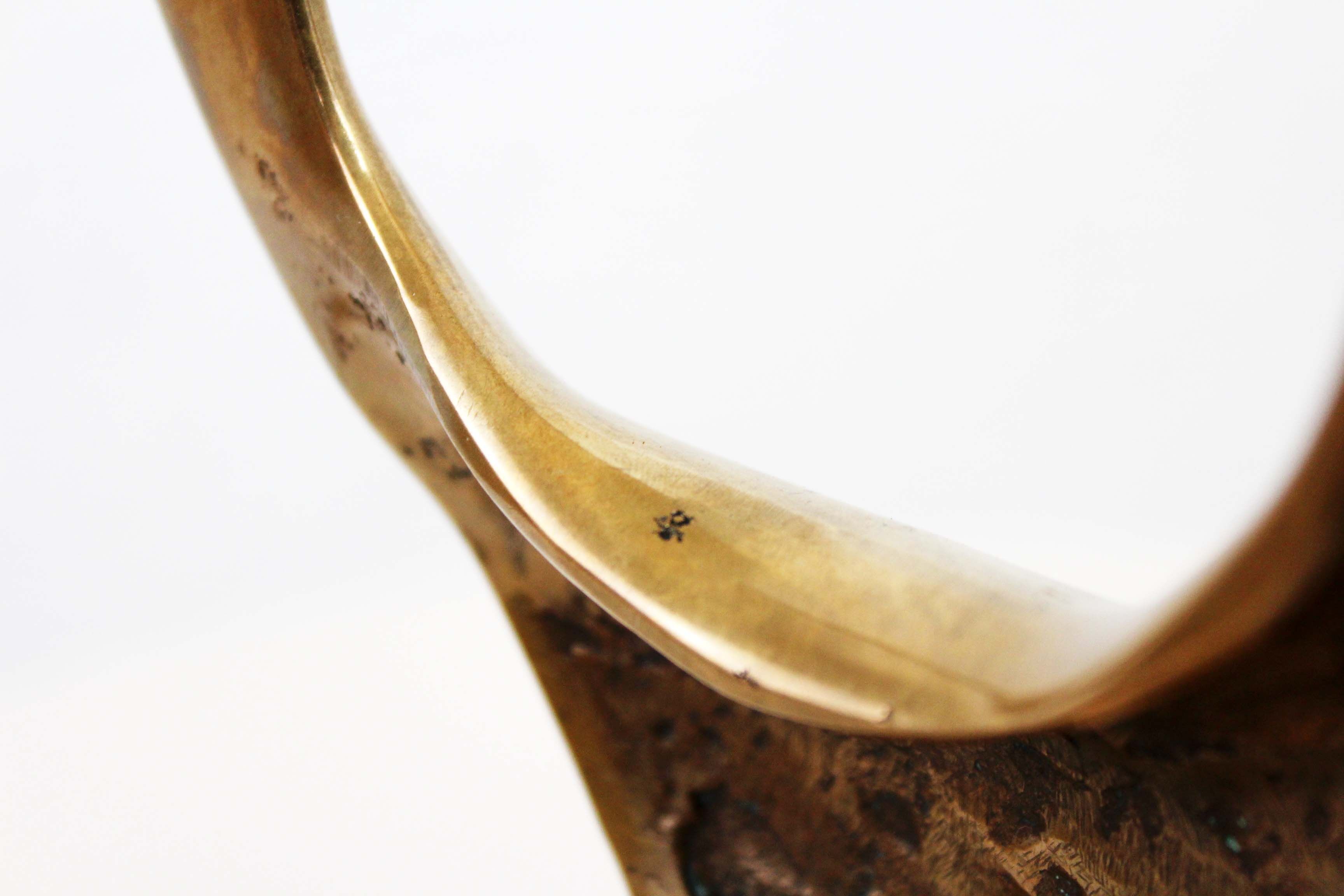 Oiseau brutaliste en bronze par Yves Lohé, années 80