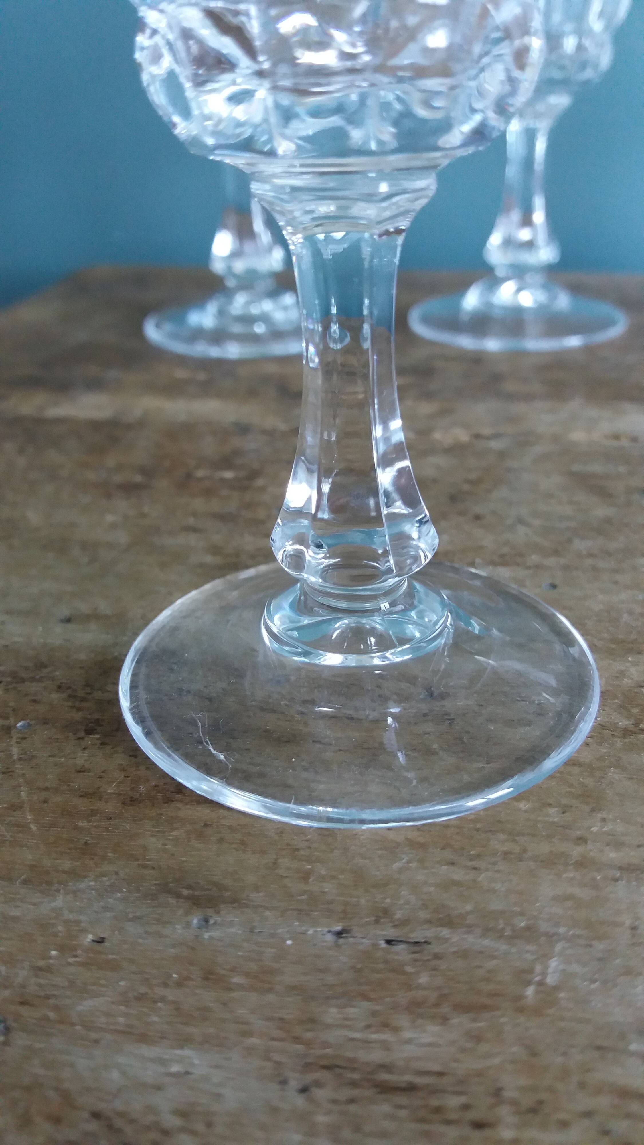Liqueur glasses, Cristal d'Arques, Pompadour model