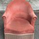 40s pink/salmon velvet crapaud armchair