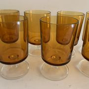 8 orange-yellow glasses Luminarc France