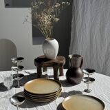 Set of 6 stoneware plates Village France D24