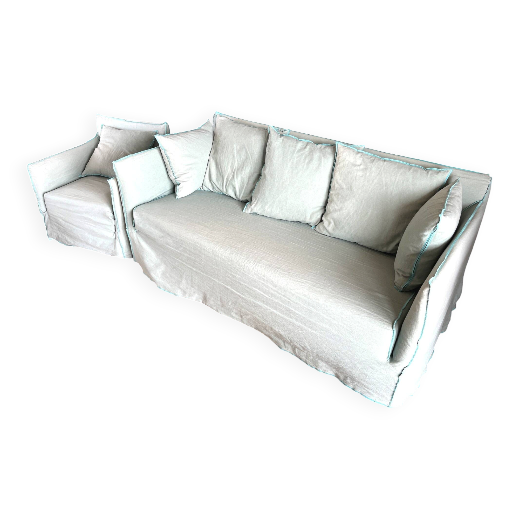 Gervasoni ghost sofa + covers + matching armchair