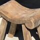 Four-legged stool in antique teak from Indonesia H 50 L 52