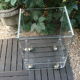 Meuble plexiglas vintage 1980 a roulettes