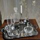 Small engraved silver metal tray L22