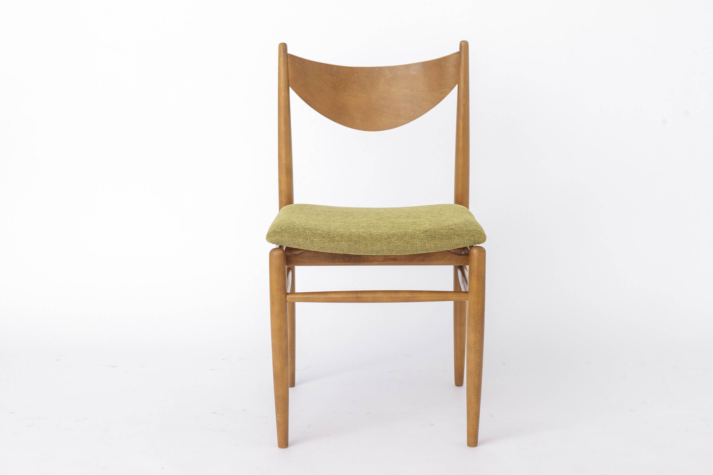 Set of 5 Vintage Dining Chairs, 1960s Germany, Wenzel, Beech Wood