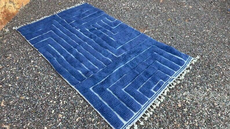 Handmade Berber rug, Beni Ouraine style, traditional, size 140 x 260 cm