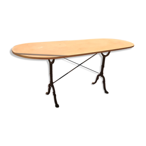 Table bistrot vintage gaudin marbre et fonte