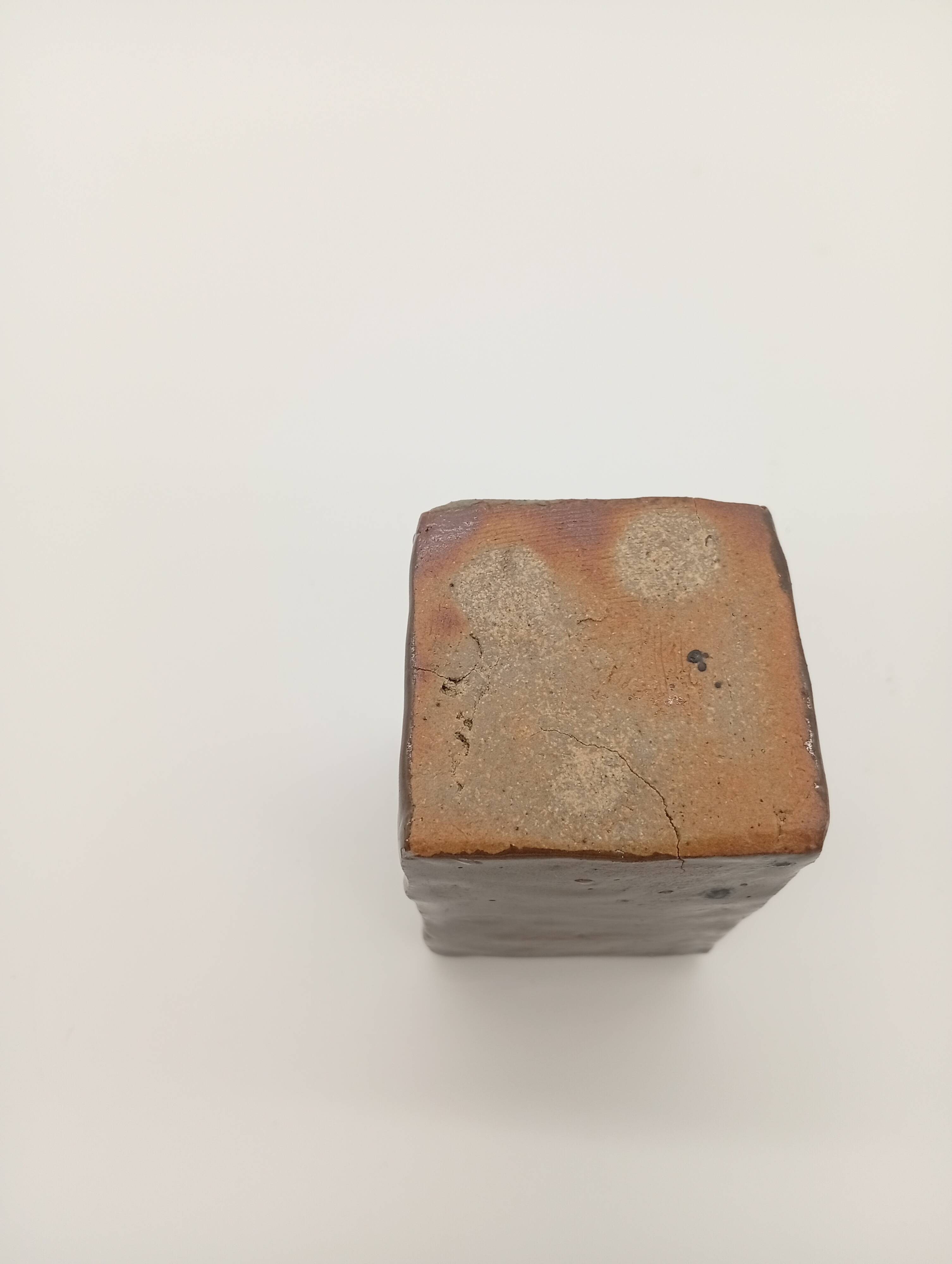Vintage Ceramic Square Flower Vase Grès Pique Fleurs Scarified France 60