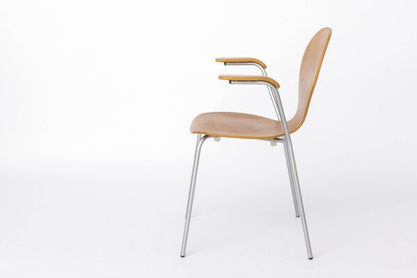 Chaise de bureau vintage en métal et contreplaqué, années 1980 – Chaise de bureau minimaliste