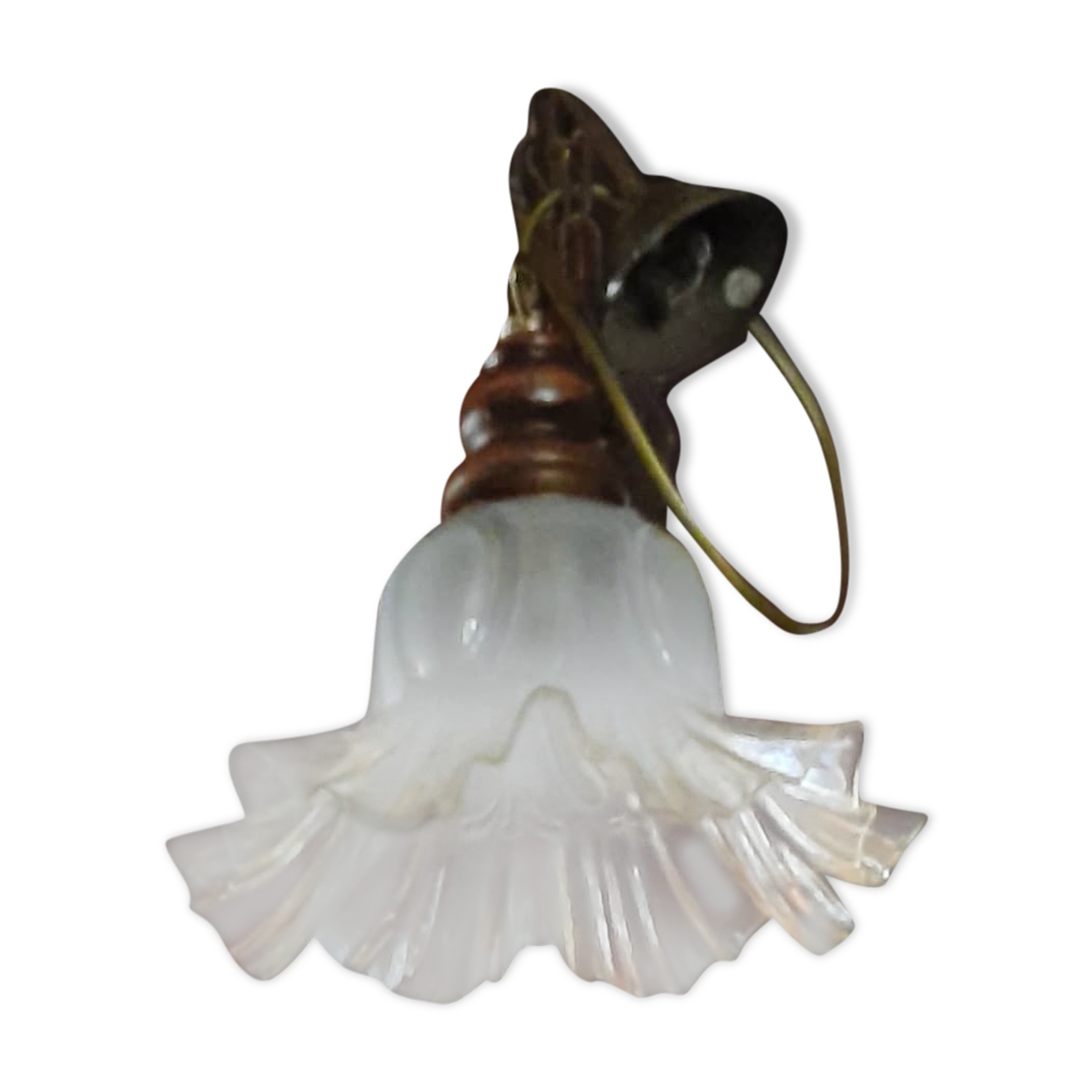Suspension en verre  forme tulipe