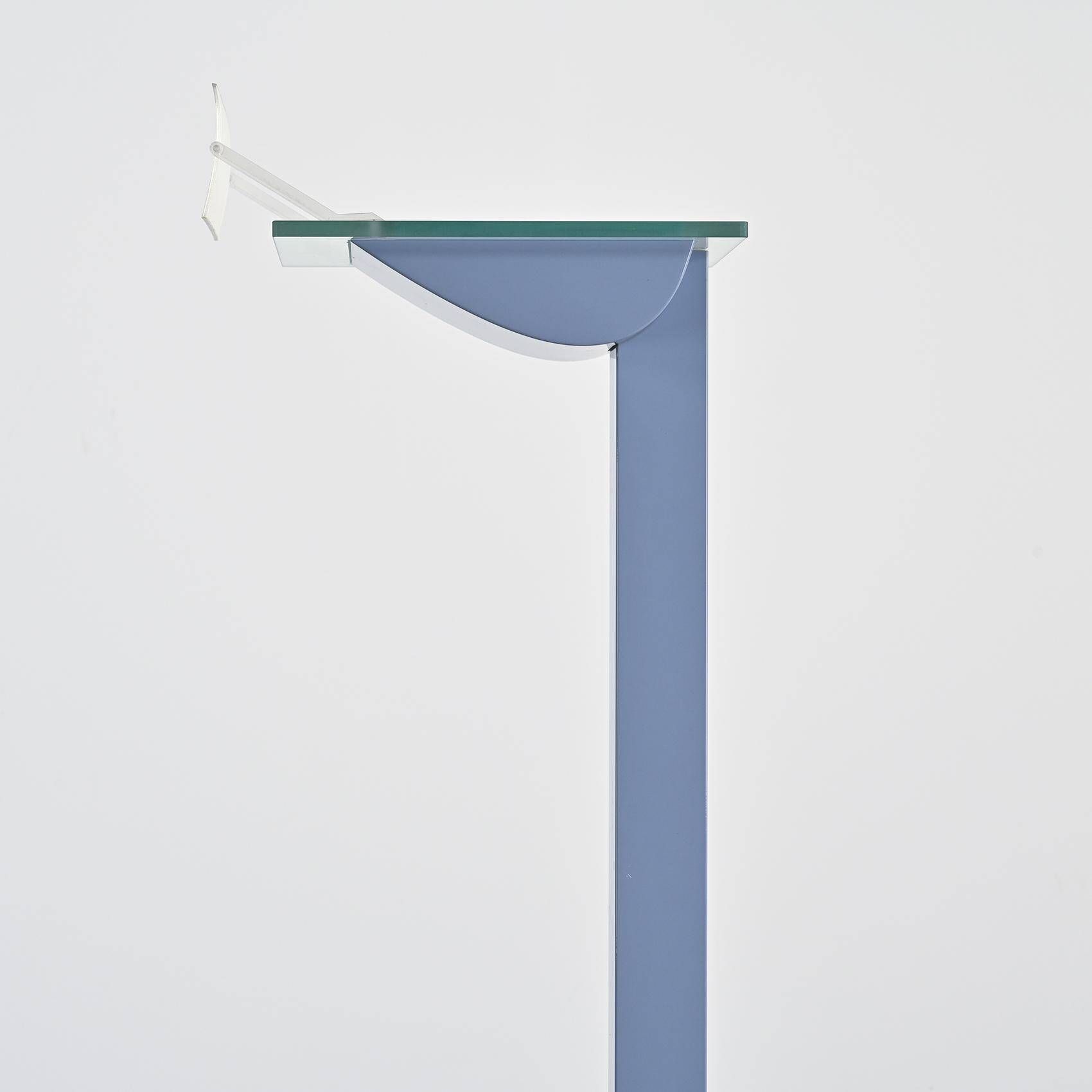 ID-S floor lamp in gray lacquered metal by Ettore Sottsass, Zumtobel, circa 1987