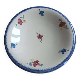Digoin low compote dish with hand-painted decoration