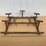 Porte manteau ancien à 5 patères en bambou vintage