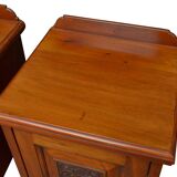 Pair of late victorian bedside cabinets in walnut