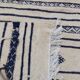 Kilim traditional white and blue handmade carpet 205x110cm
