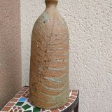 Sandstone bottle with inlaid fern décor by Alain Bernard Breton potter
