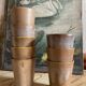 8 vintage stoneware glasses