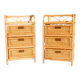 Pair of 1970s rattan bedside tables