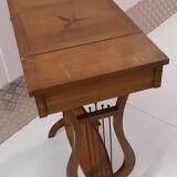 Marquetry dressing table with lyre-shaped foot
