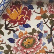 Top dish in earthenware of Gien decoration Peony
