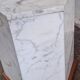 Italian hexagonal Carrara marble monolith side table / pedestal