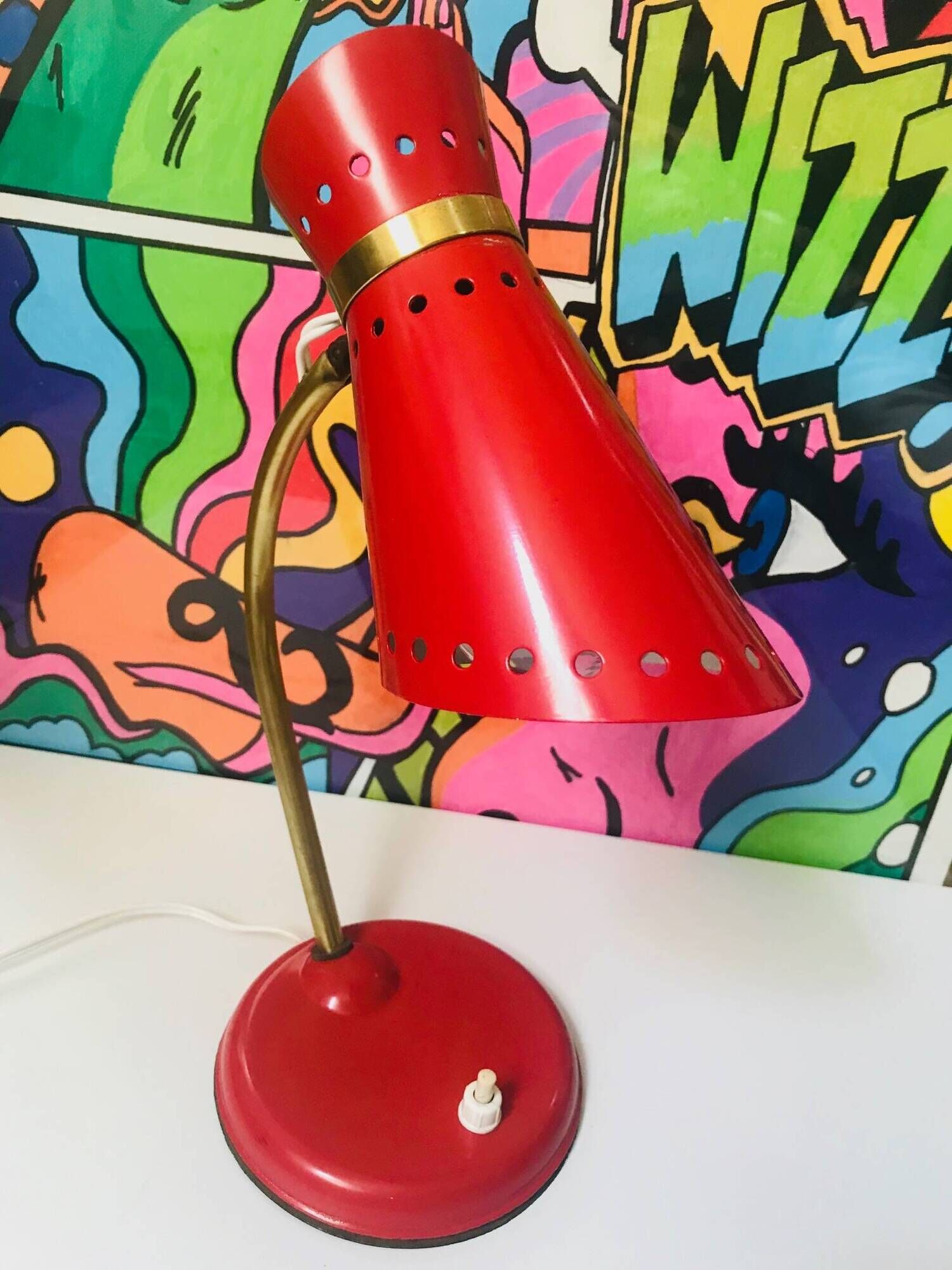 Lampe de Bureau Vintage • Diabolo • René Mathieu • Lunel • 1950