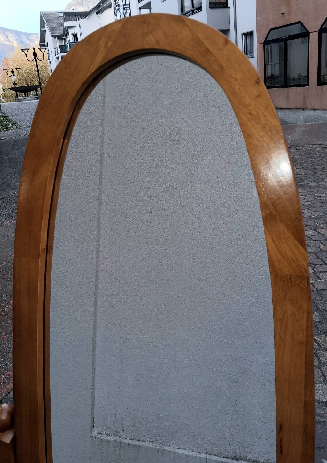 Tilting cheval mirror, in beechwood, for bedroom or dressing room