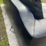 High-quality black leather Durlet sofa