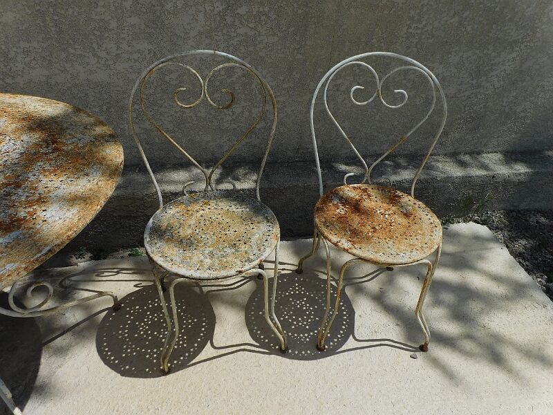 Salon de jardin en métal table & 4 chaises