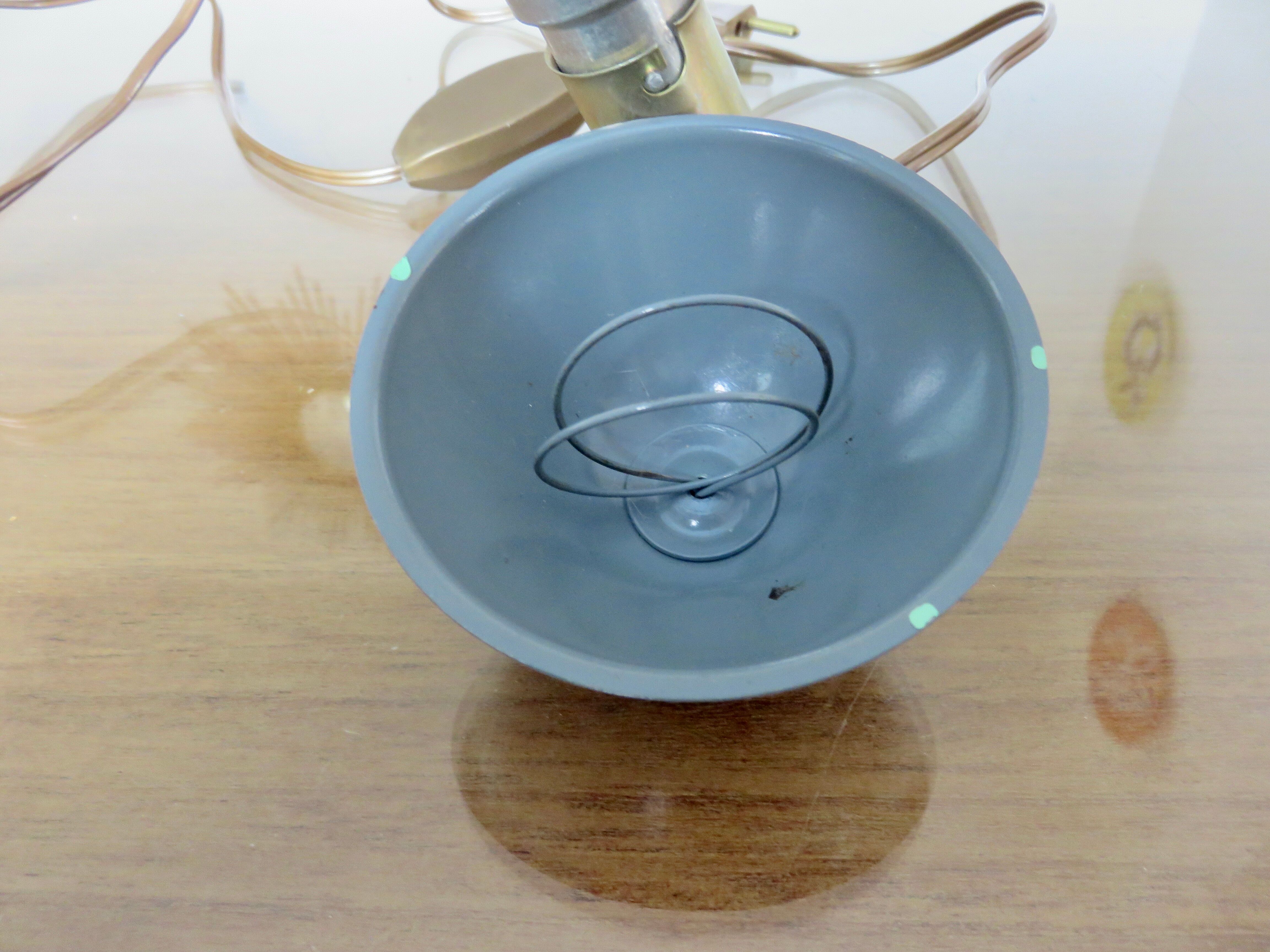 Clamp mushroom lamp, new from old stock, aluminium, 1970s.