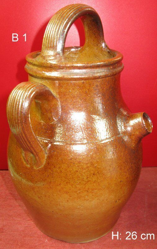 Pottery jug old jar vernified sandstone