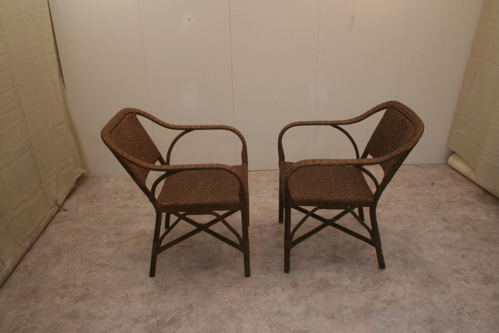 Pair of rattan chairs