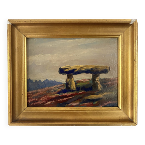 huile 19e et cadre doré