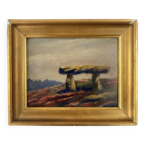 Huile 19e et cadre doré
