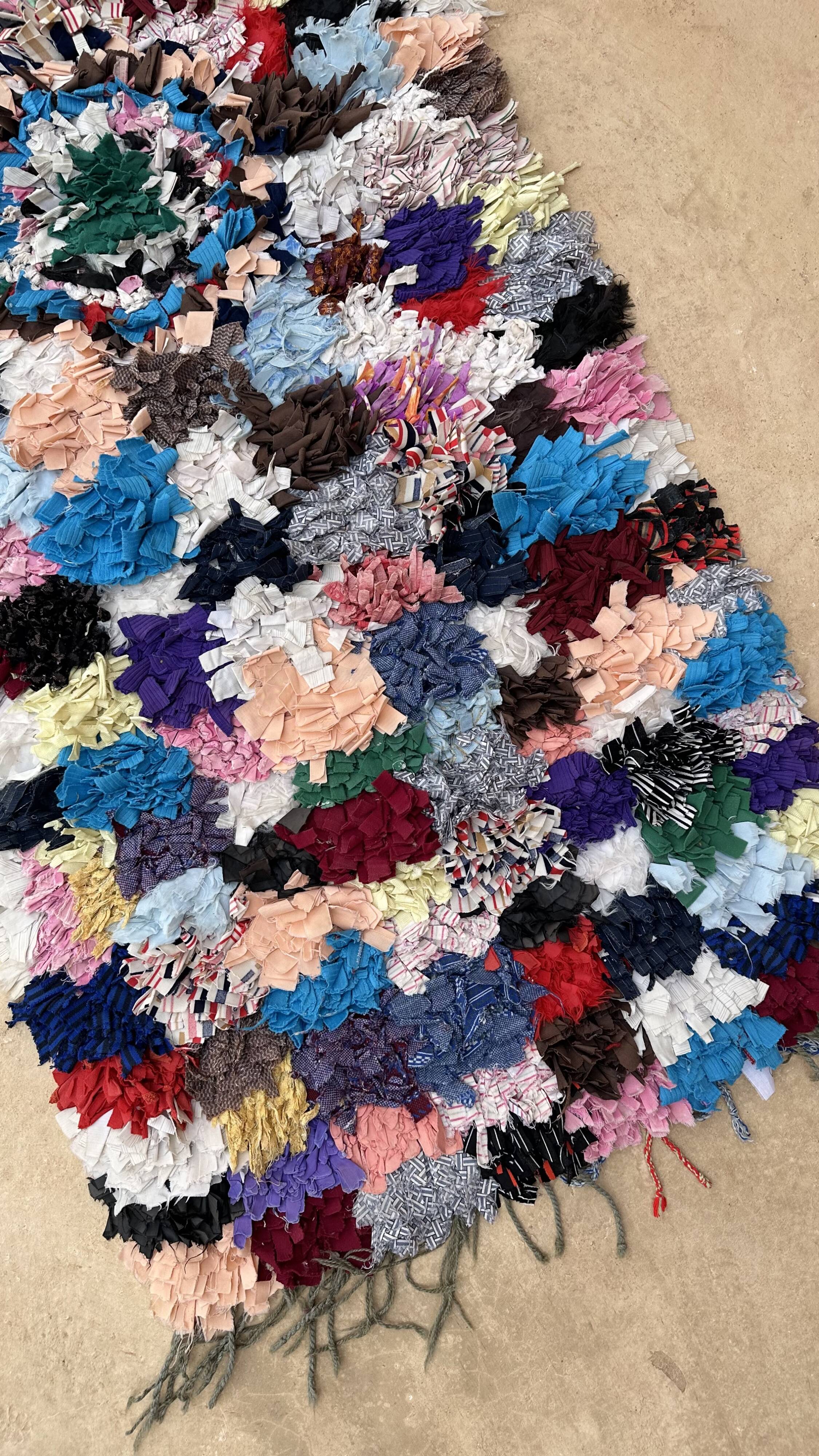 Colorful Boucherouite Berber rug - 63 x 162 cm
