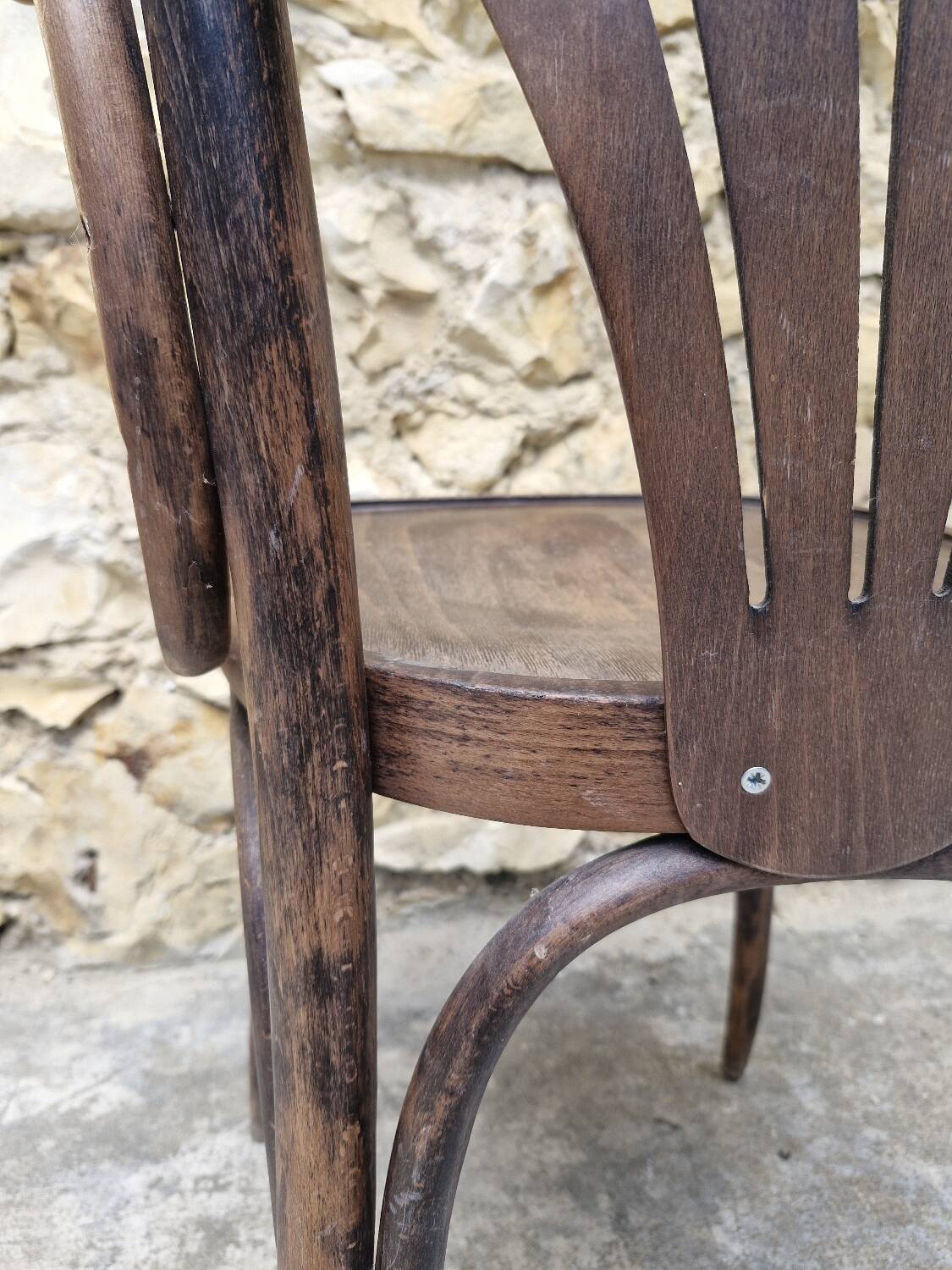 Lot fauteuils de restaurant bistrot vintage en bois courbé