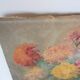 Table flowers oil on vintage canvas