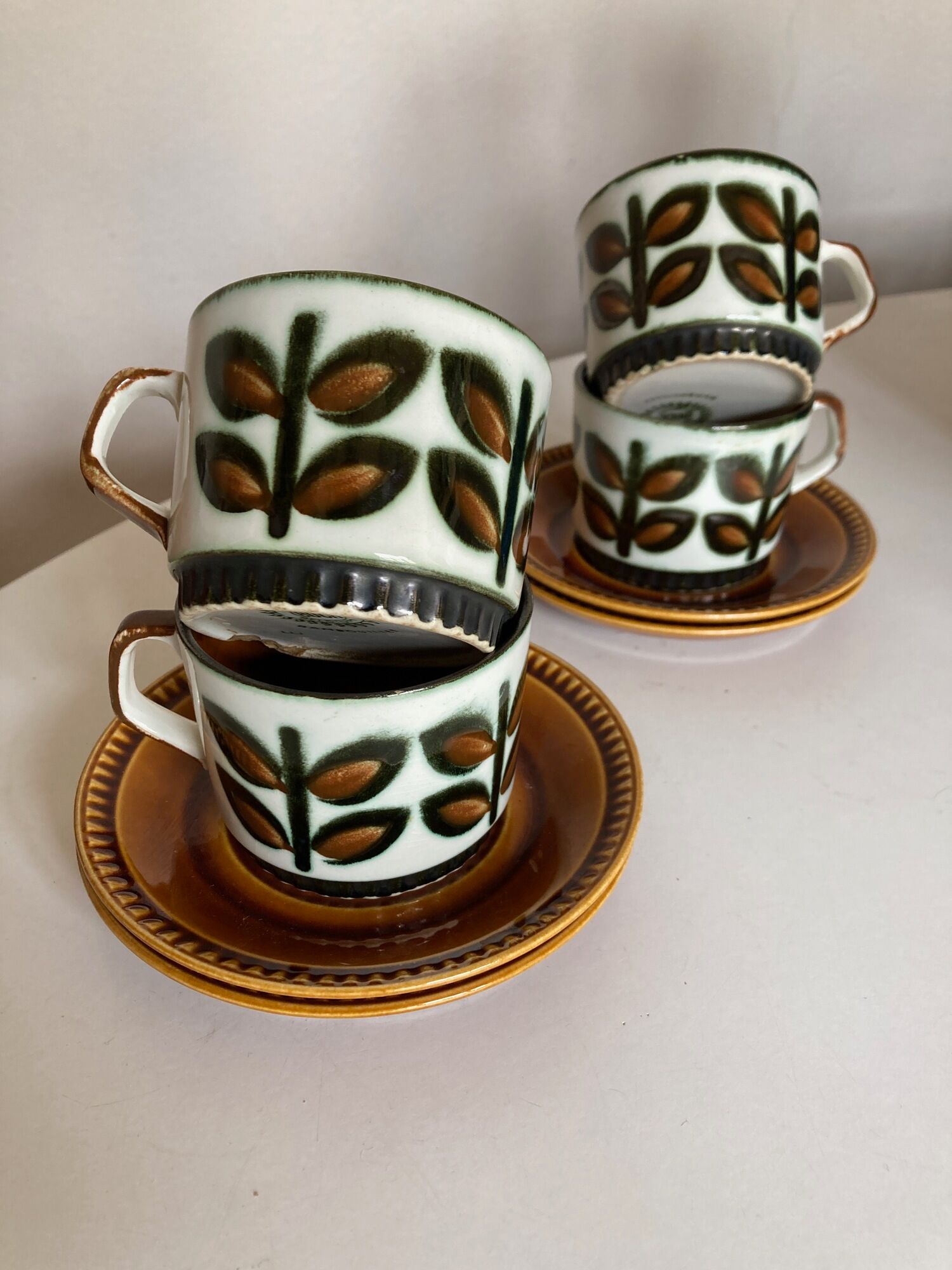 Set of 4 cups of rambouillet 1960 lunches from Boch Belgium