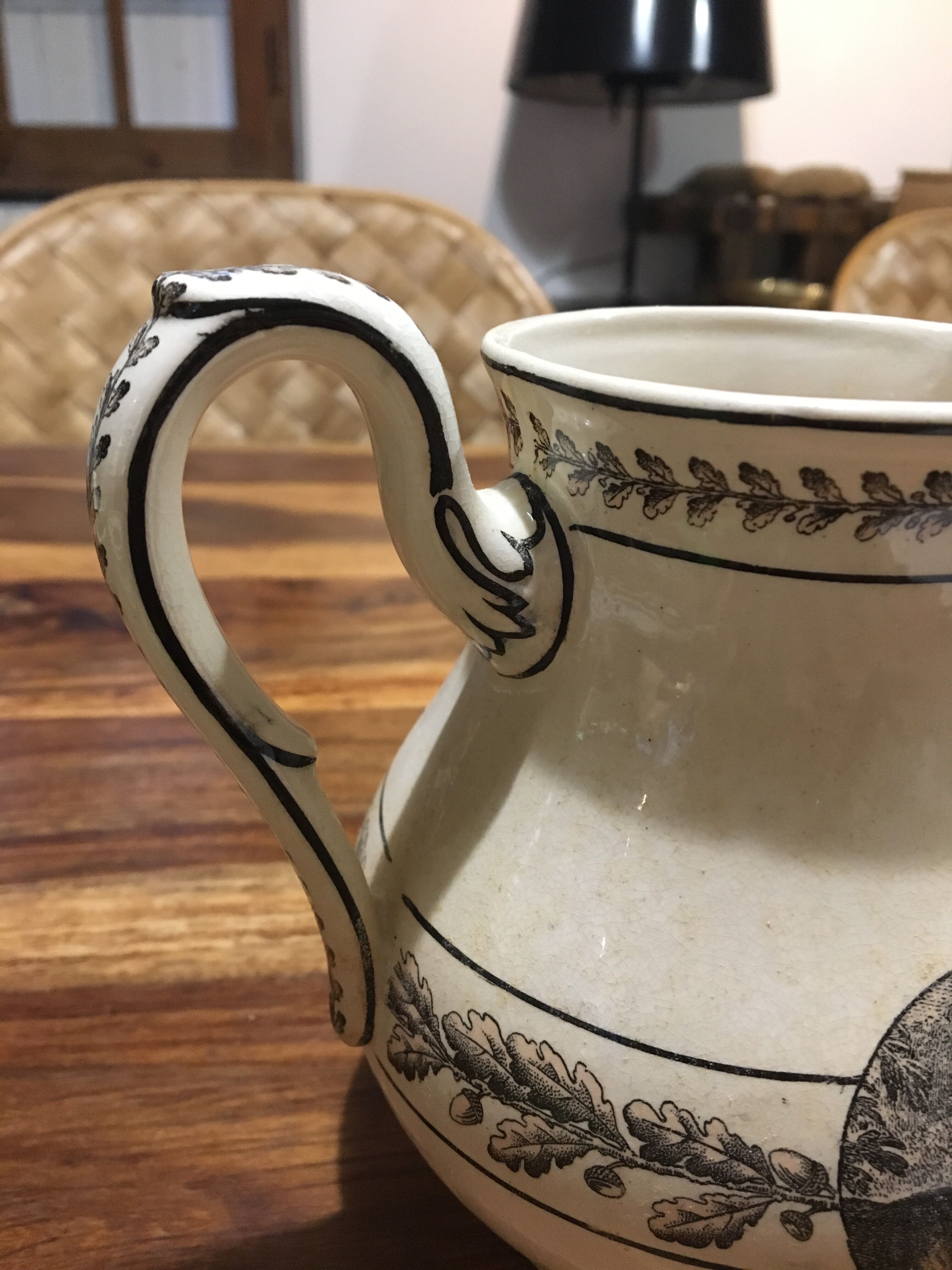 Pitcher in sarreguemines "Nemrod" earthenware