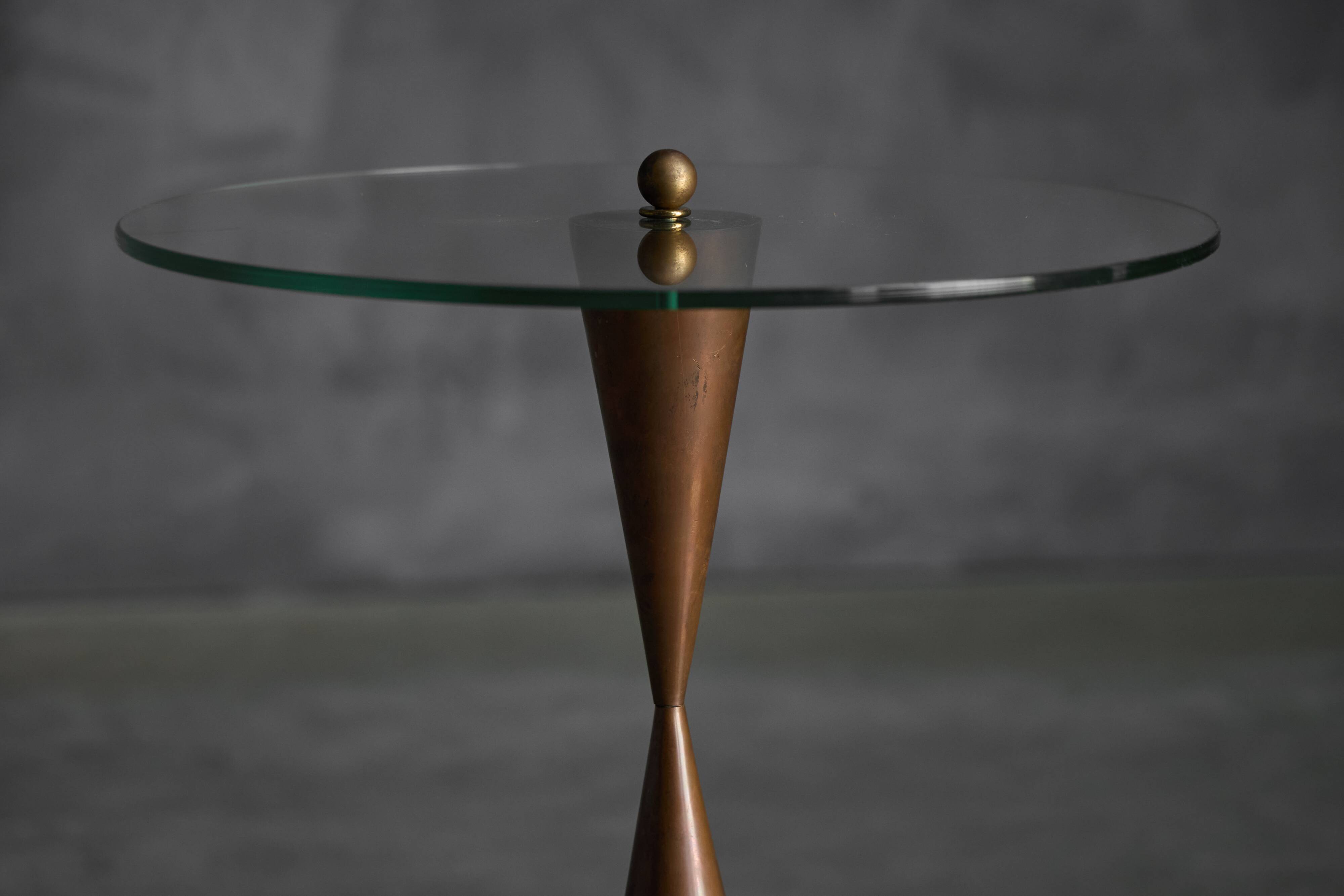 Conical Copper Side Table, France, 1970s